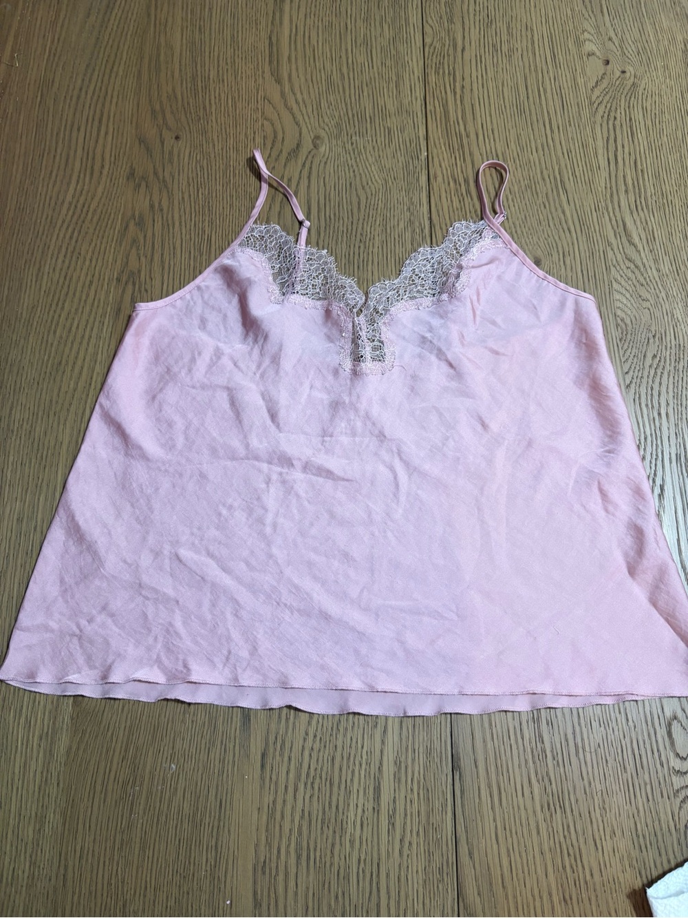 Victoria's Secret Pale Pink Lace-Trim Satin Camisole